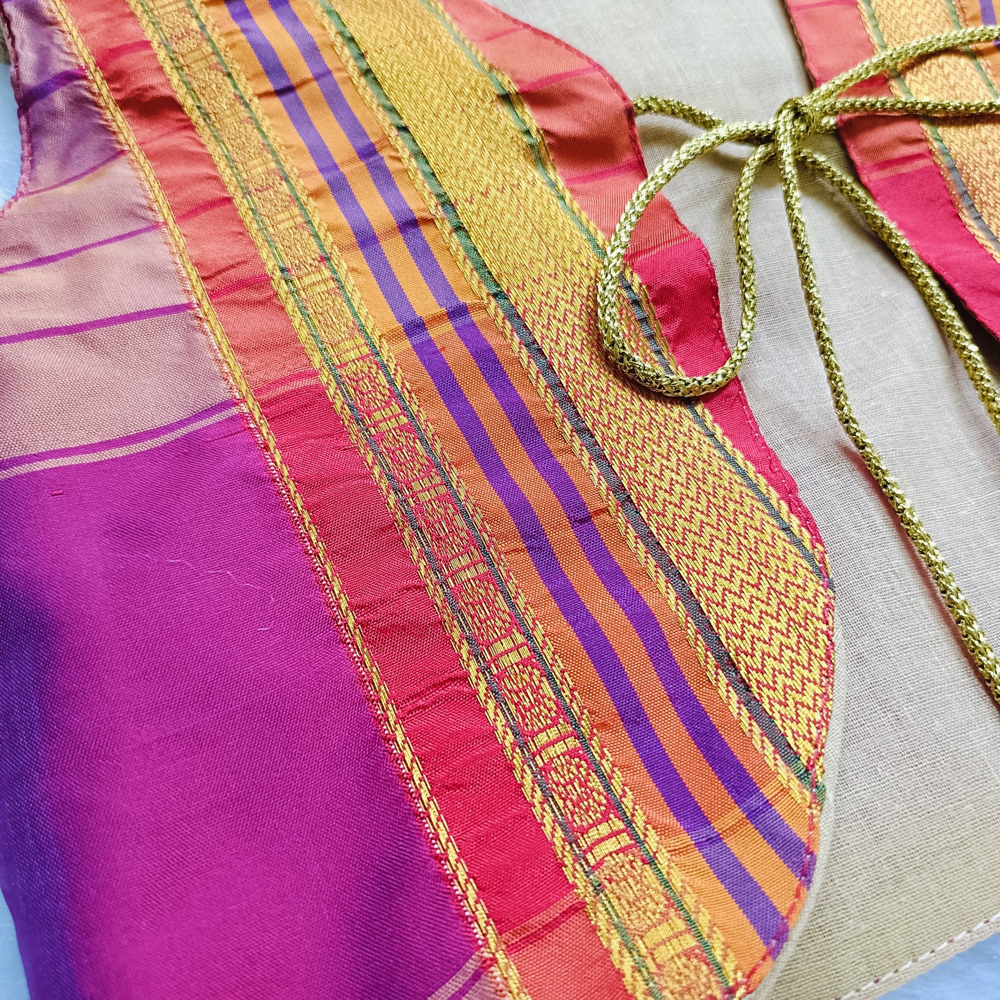 Ethnic dresses for baby girl | Kashida | Purple & Pink Zari & Assorted Base