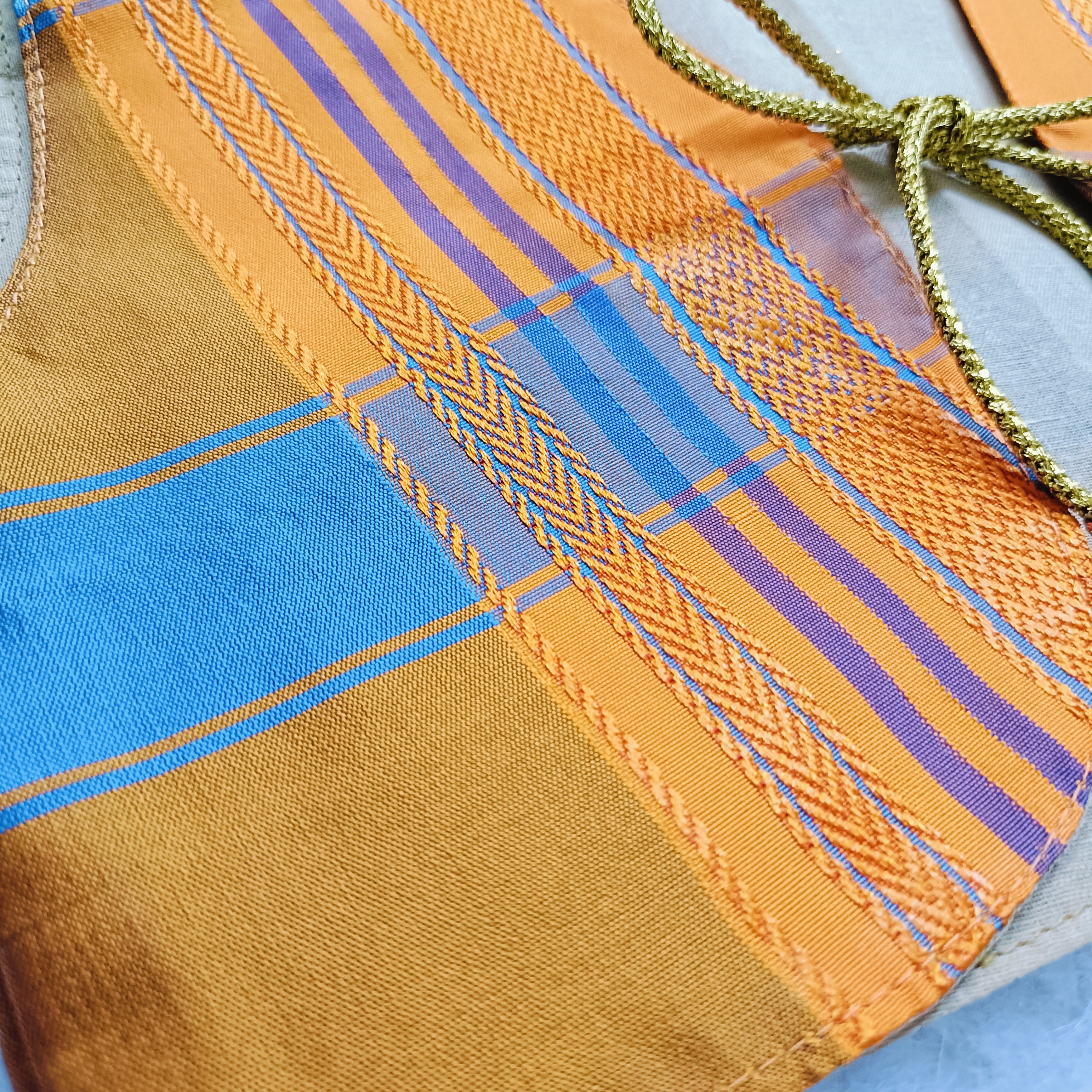 Ethnic dresses for baby girl | Kashida | Voilet & Orange Blue & Kashida Base