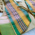 Ethnic dresses for baby girl | Kashida | Dark Green & Green Zari & Assorted Base
