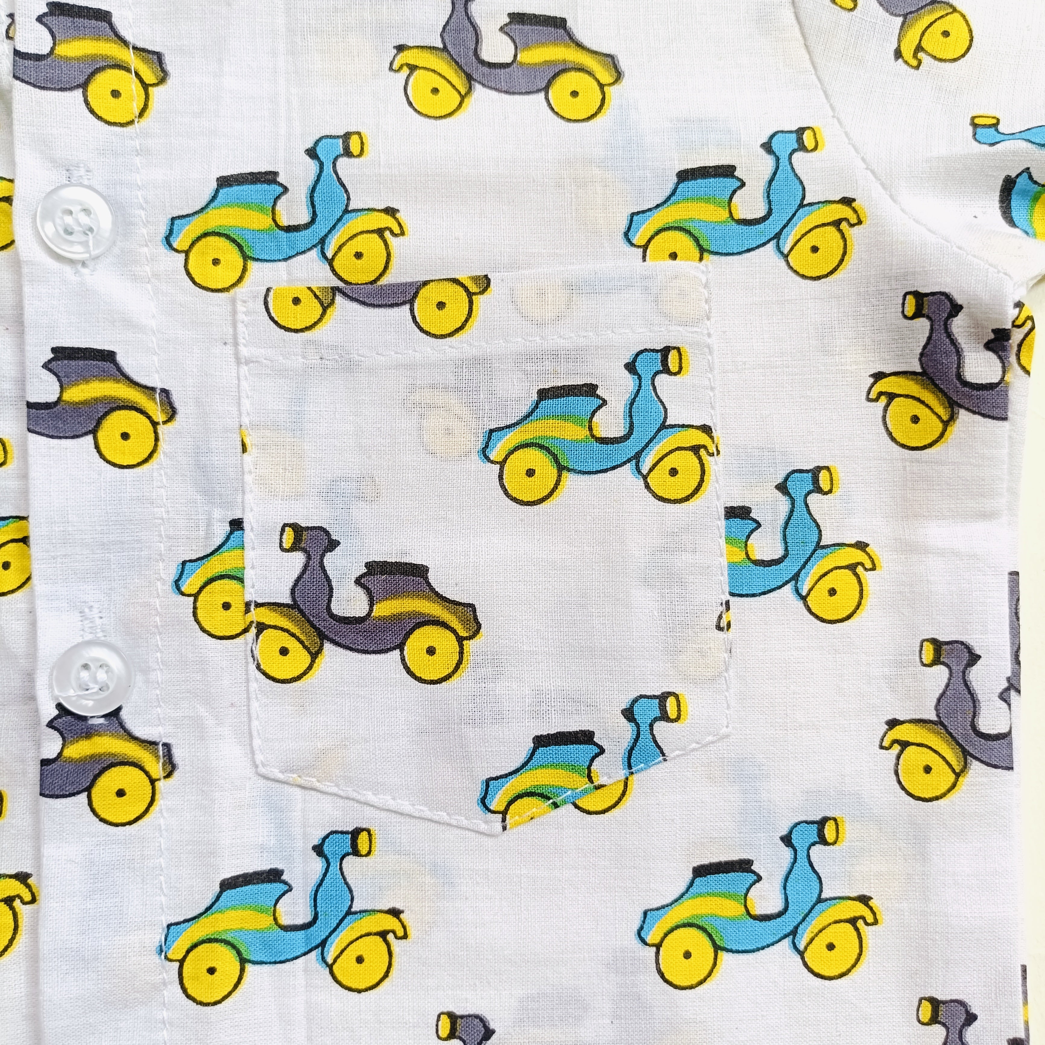 Cotton Shirt | Blue Scooter