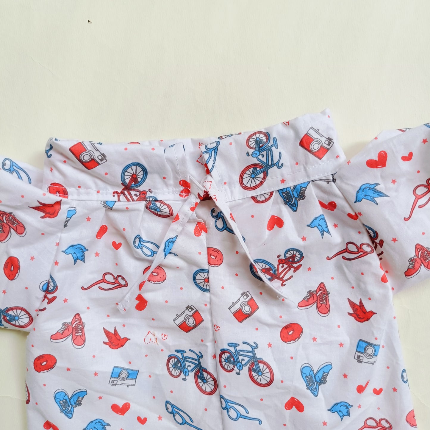 Cotton Tie Knot Jhabla | Red Cycle