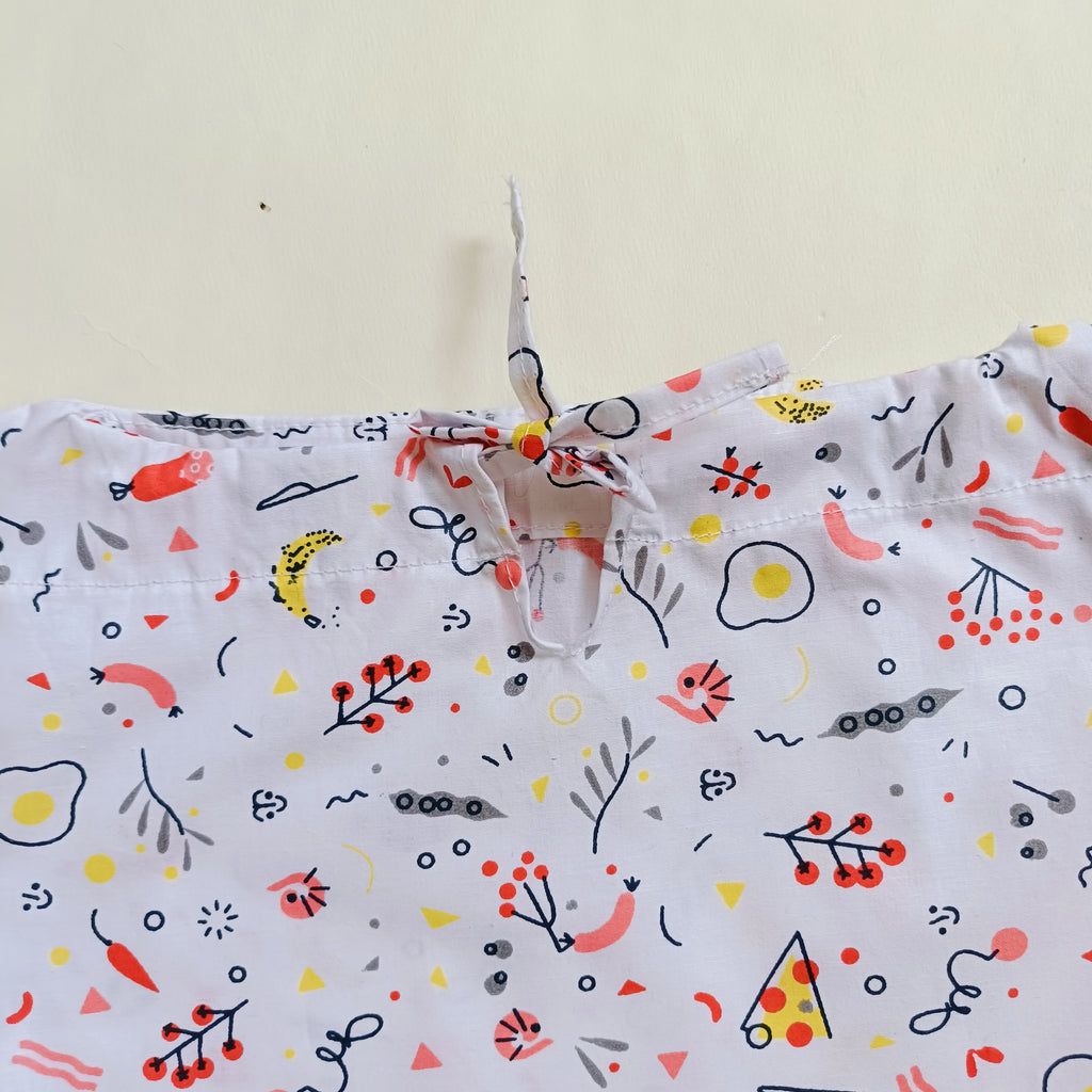 Cotton Tie Knot Jhabla | Orange Food
