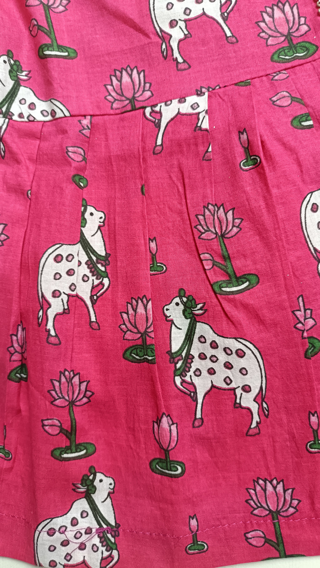 Cotton Printed Baby Girl Dress | Pink | Pichwai