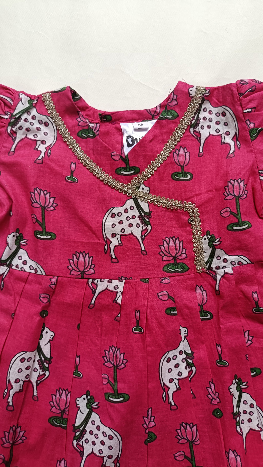 Cotton Printed Baby Girl Dress | Pink | Pichwai