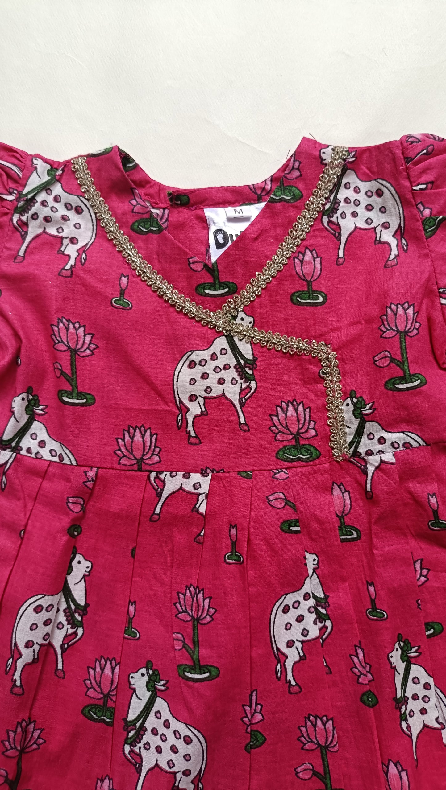 Cotton Printed Baby Girl Dress | Pink | Pichwai