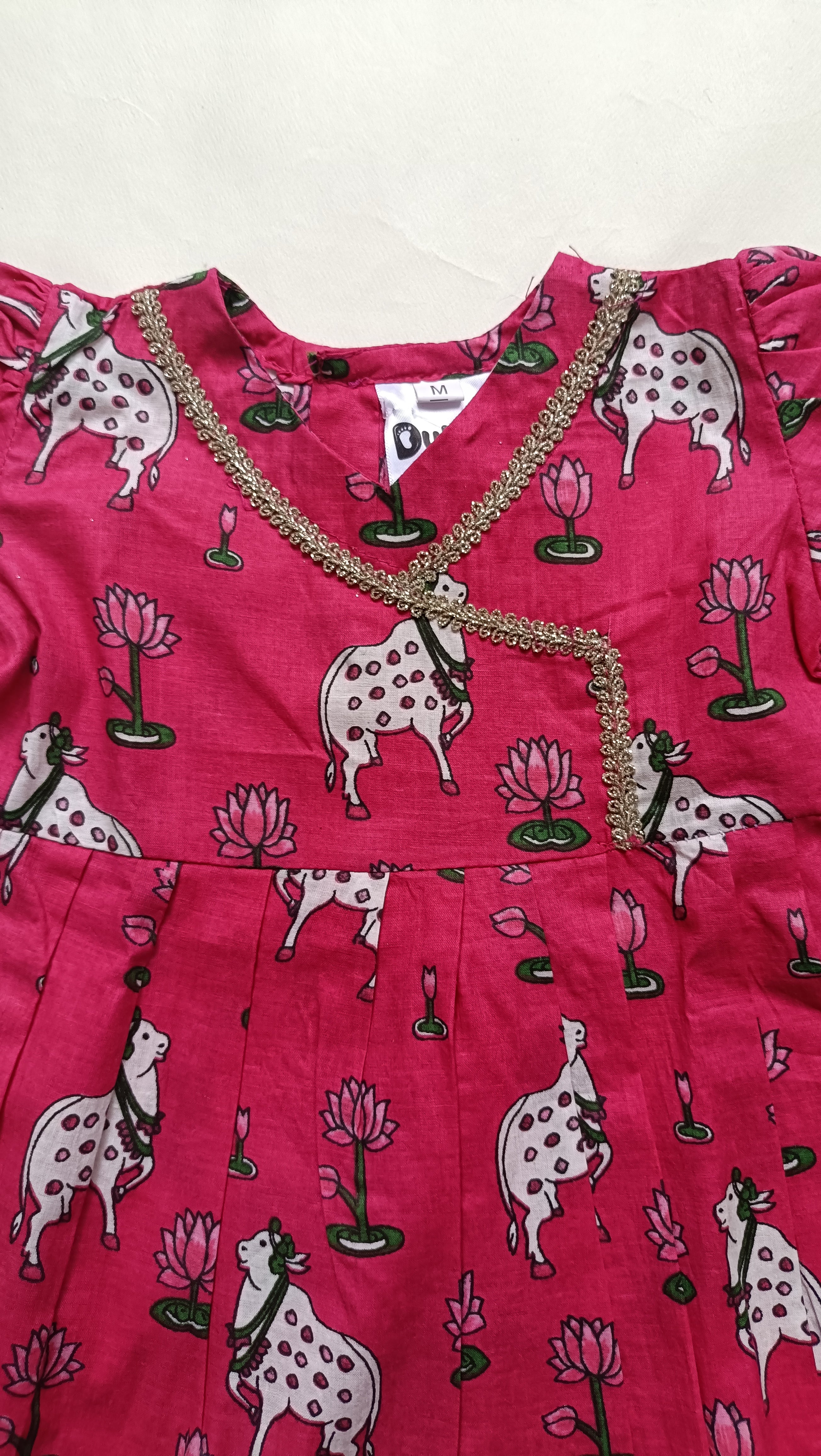 Cotton Printed Baby Girl Dress | Pink | Pichwai