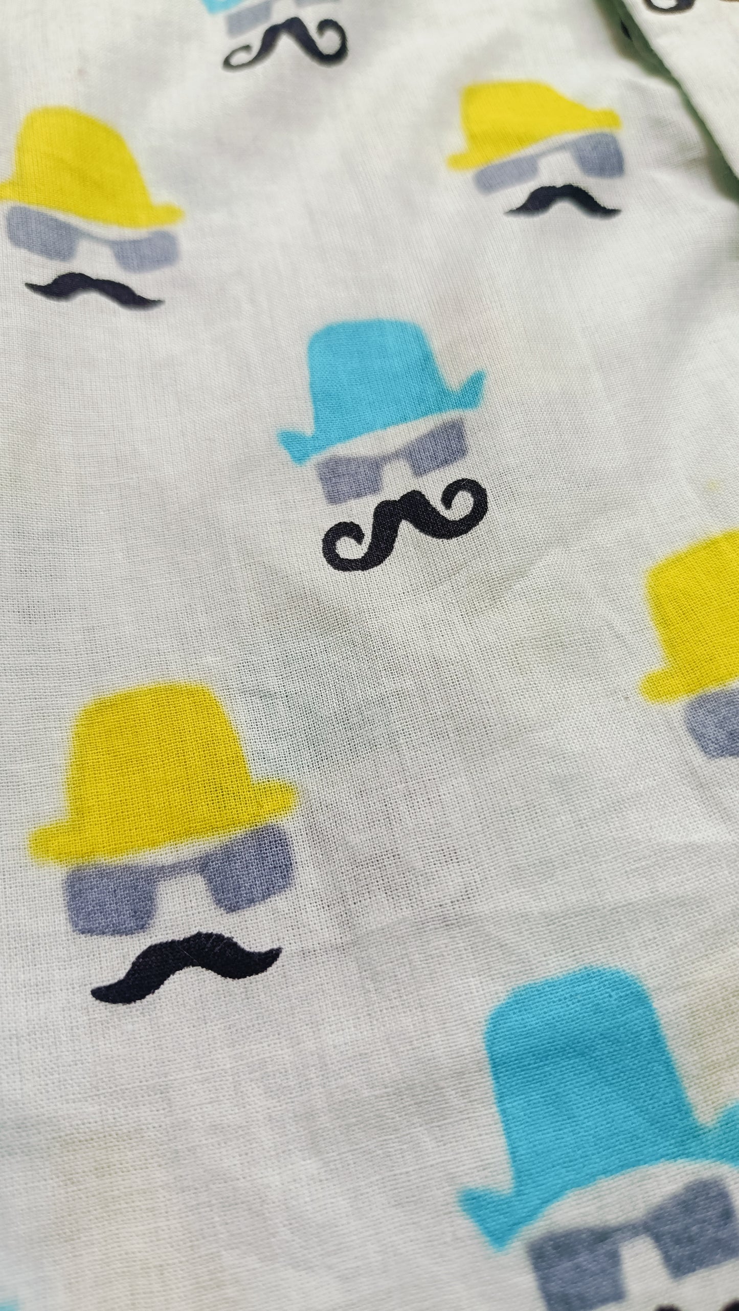 Cotton Night Suits for Babies | Blue & Yellow Hat