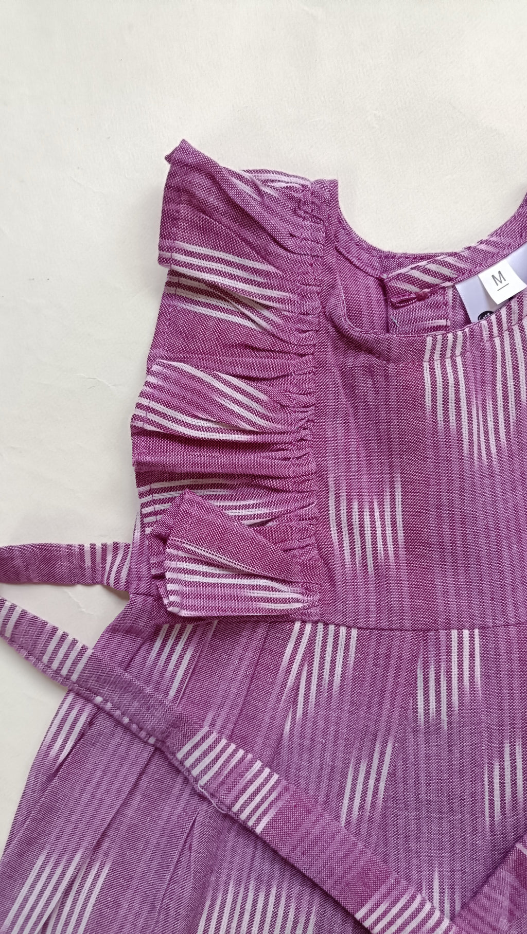 Handloom Ikkat Baby Girl Frock | Lavender