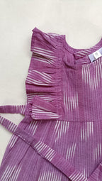 Handloom Ikkat Baby Girl Frock | Lavender