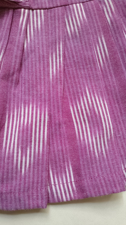 Handloom Ikkat Baby Girl Frock | Lavender