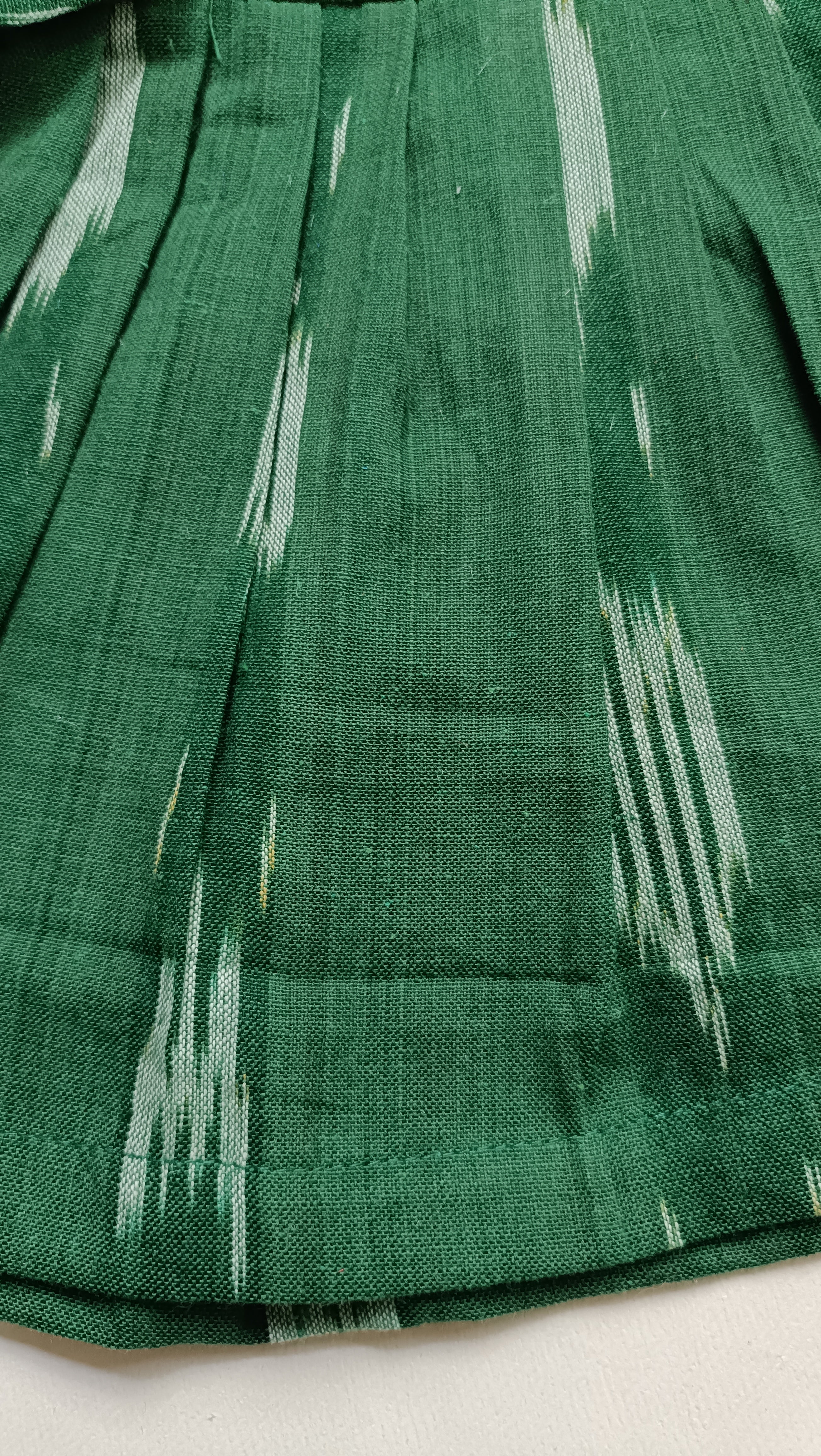 Handloom Ikkat Baby Girl Frock | Green