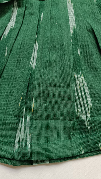 Handloom Ikkat Baby Girl Frock | Green