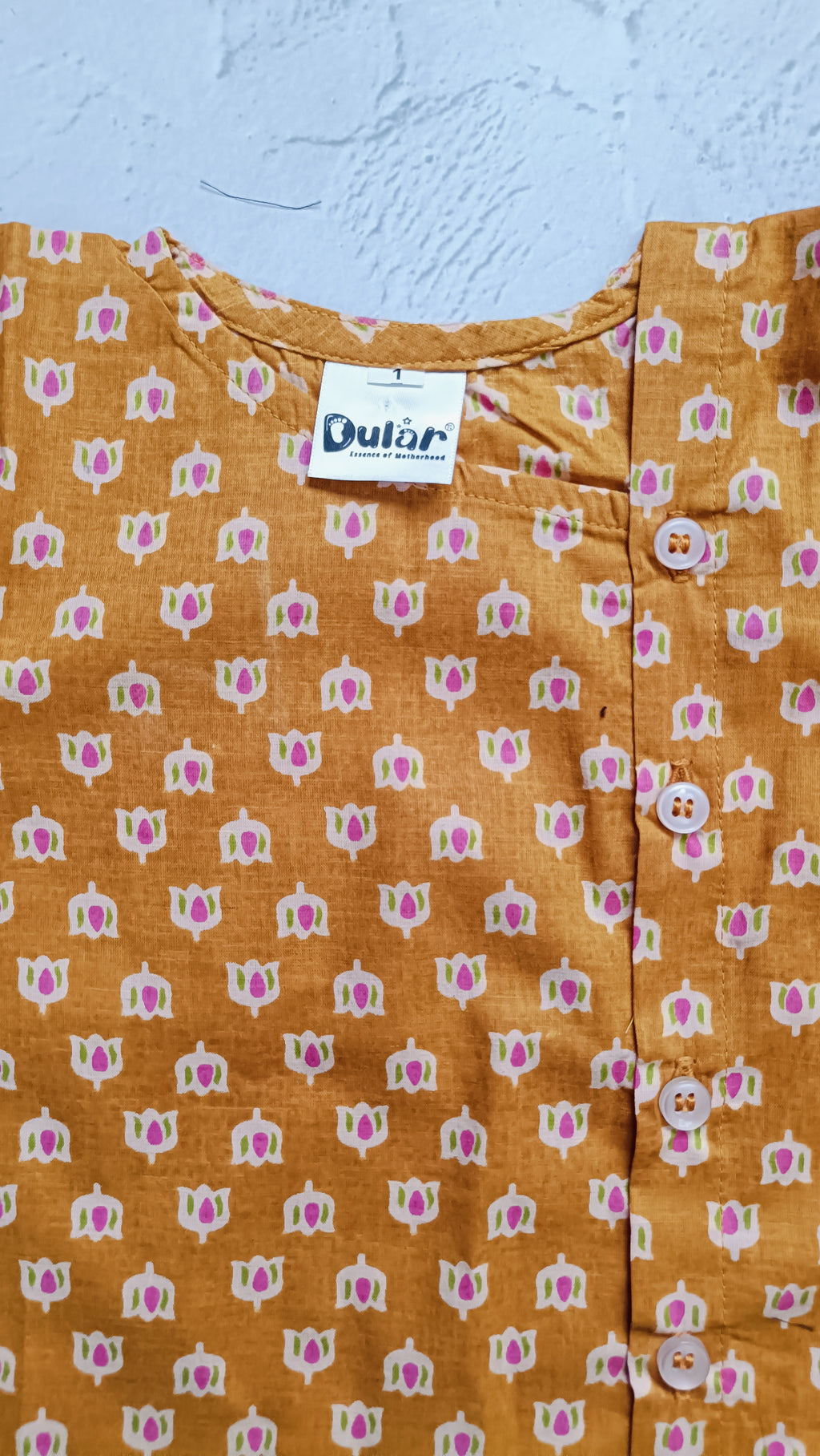 Cotton Short Kurta for Boys | Mustard Lotus