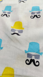 Cotton Short Kurta for Boys | Blue & Yellow Hat