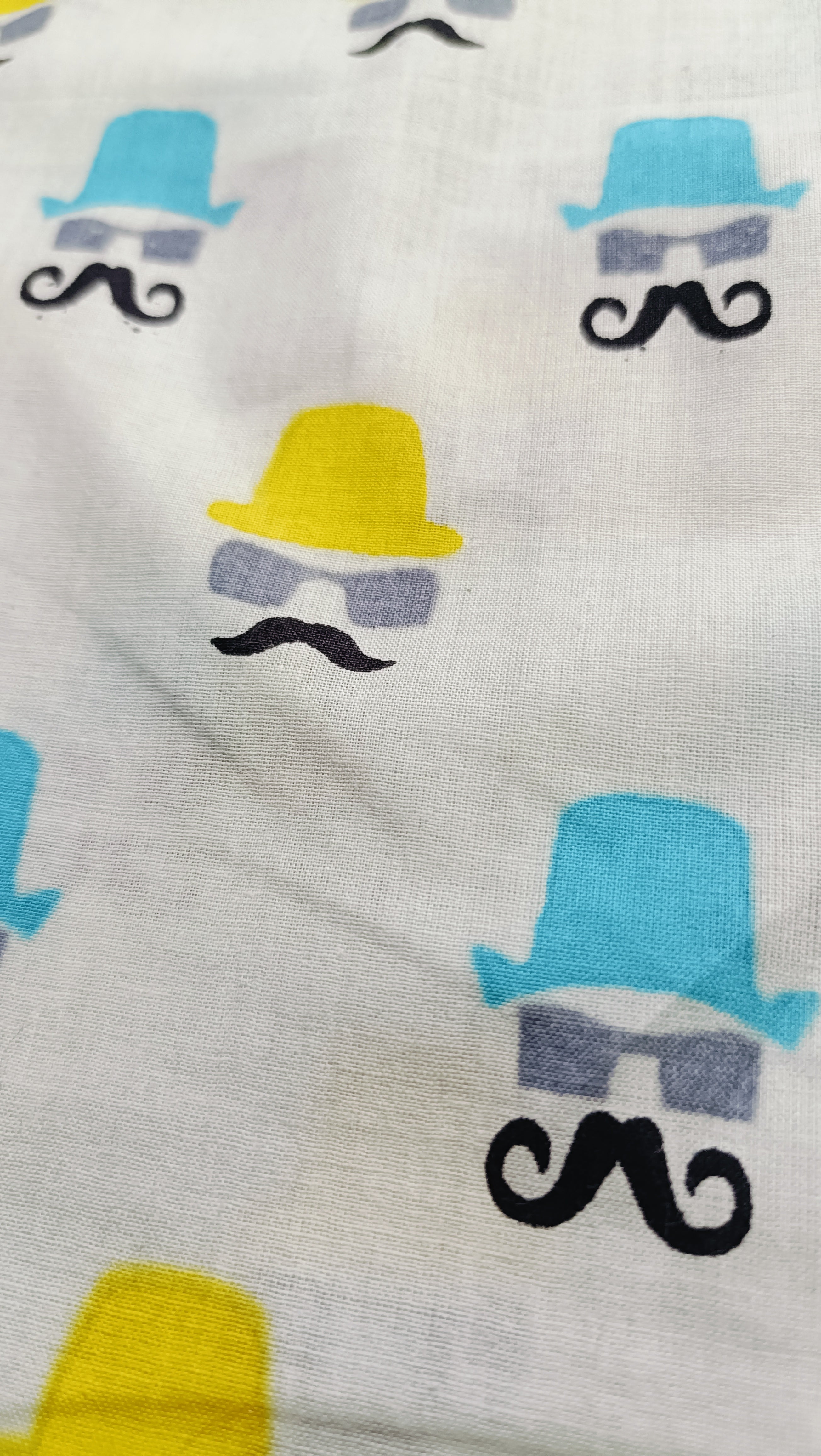 Cotton Short Kurta for Boys | Blue & Yellow Hat