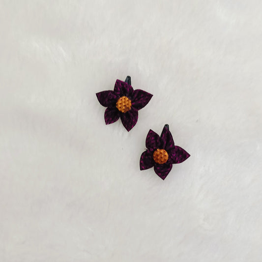 Khan Flower Hair Clip- Wine