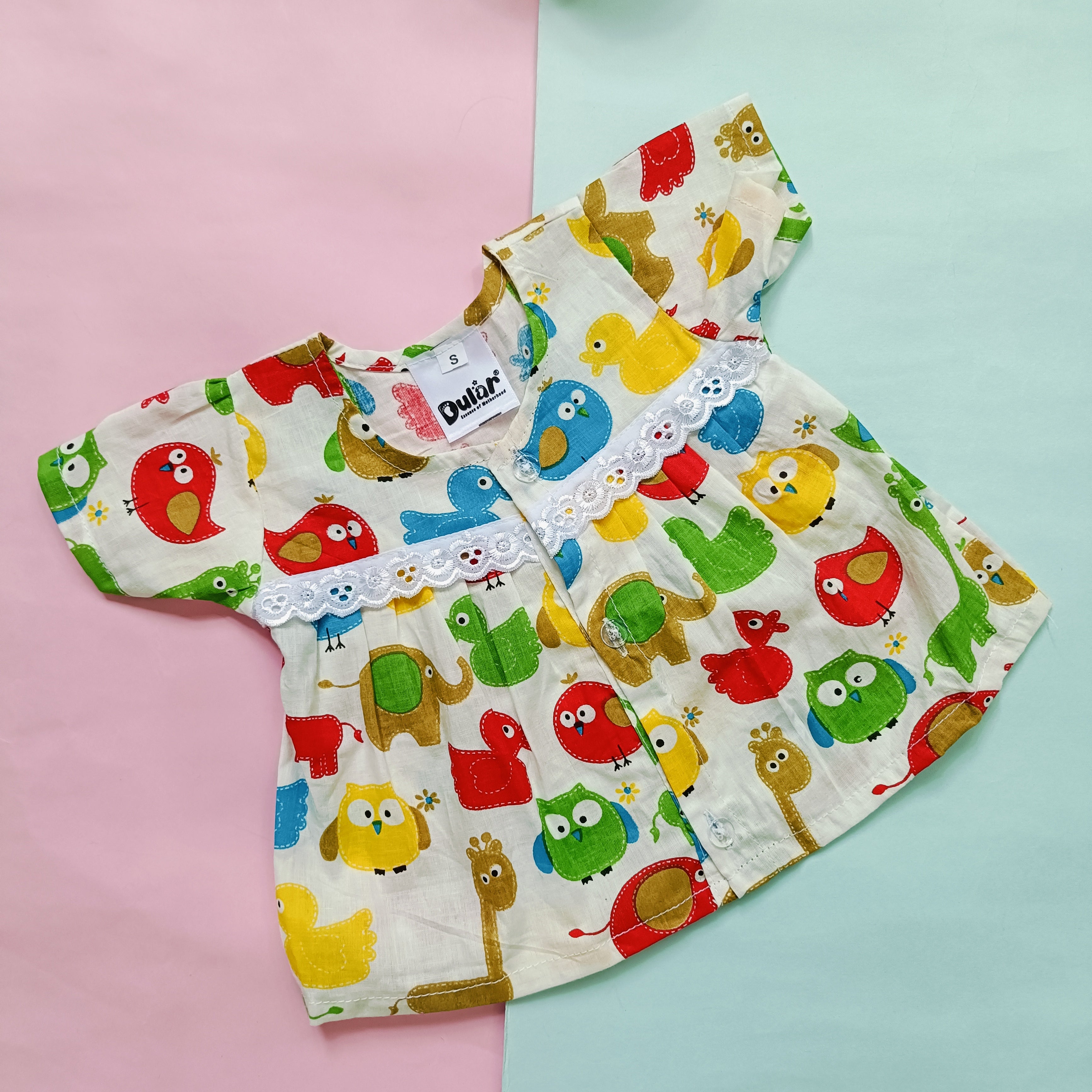 Baby Girl Jhabla | Flower, Multibird | Pack of 2