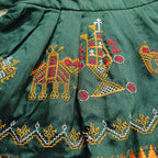 Ethnic dresses for baby girl | Kashida | Dark Green
