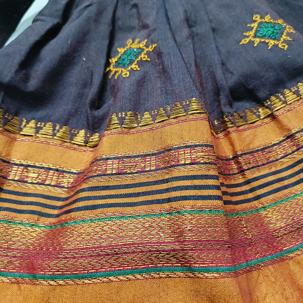 Ethnic dresses for baby girl | Kashida | Coffee Brown
