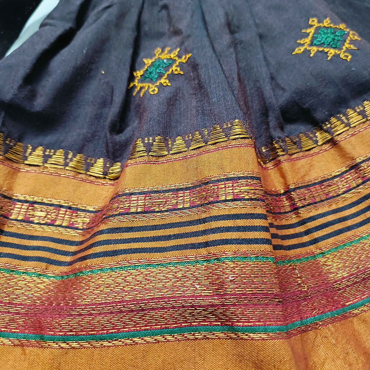 Ethnic dresses for baby girl | Kashida | Coffee Brown