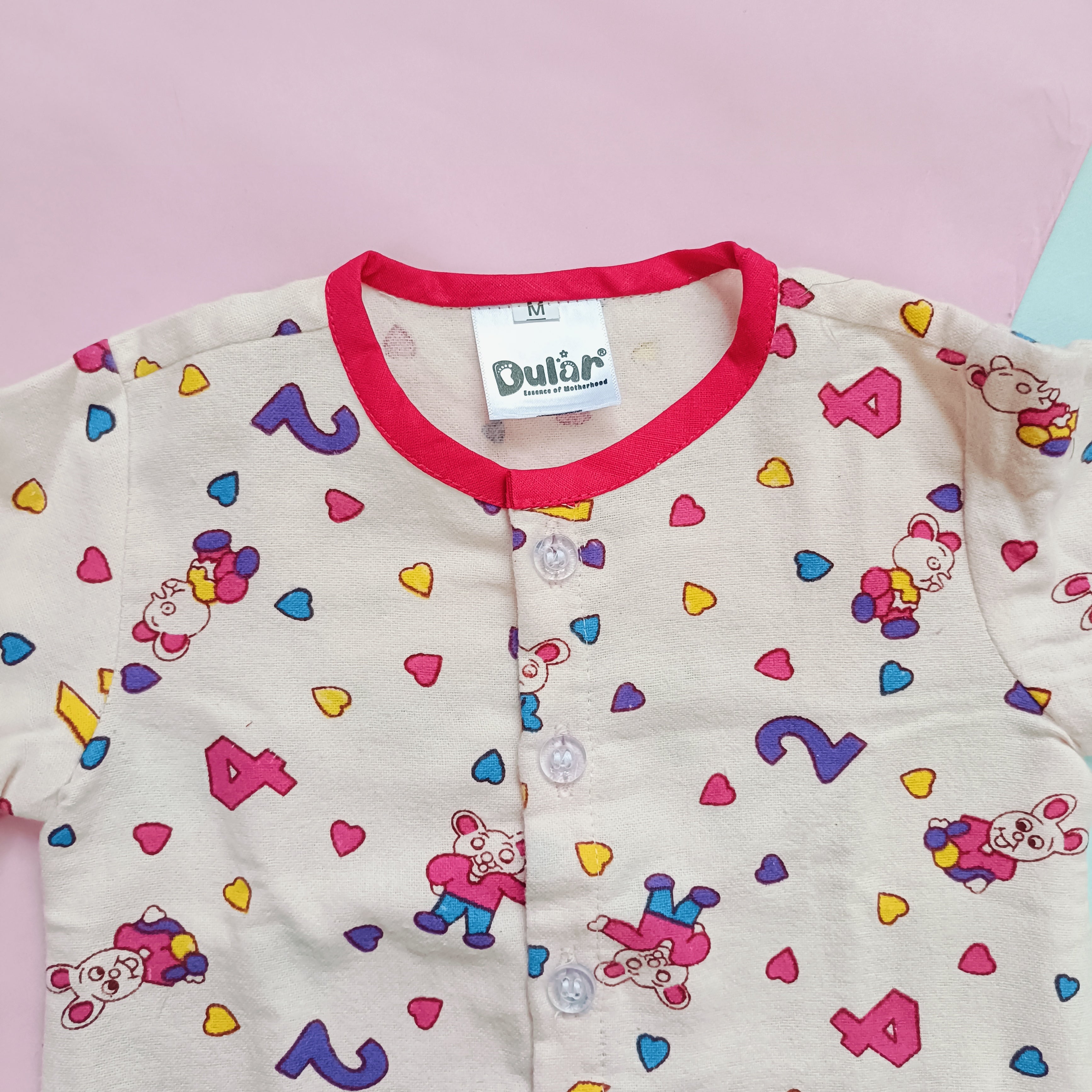 Flannel Night Suits for Kids |Pink Number