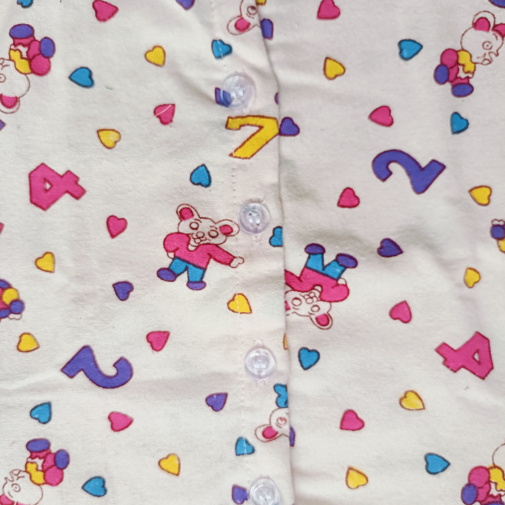 Flannel Night Suits for Kids |Pink Number