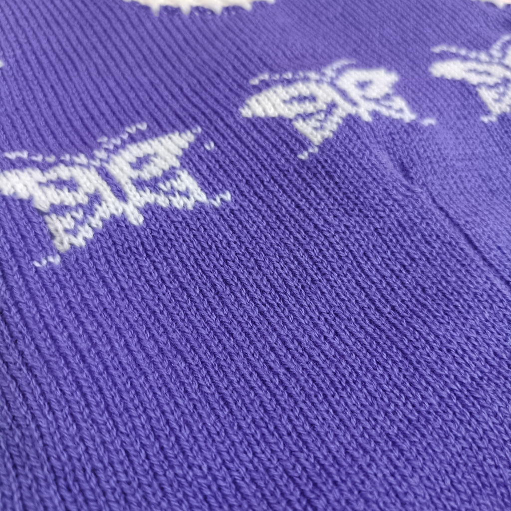 Baby Sweater | Woolen Romper | Lavender with Butterfly