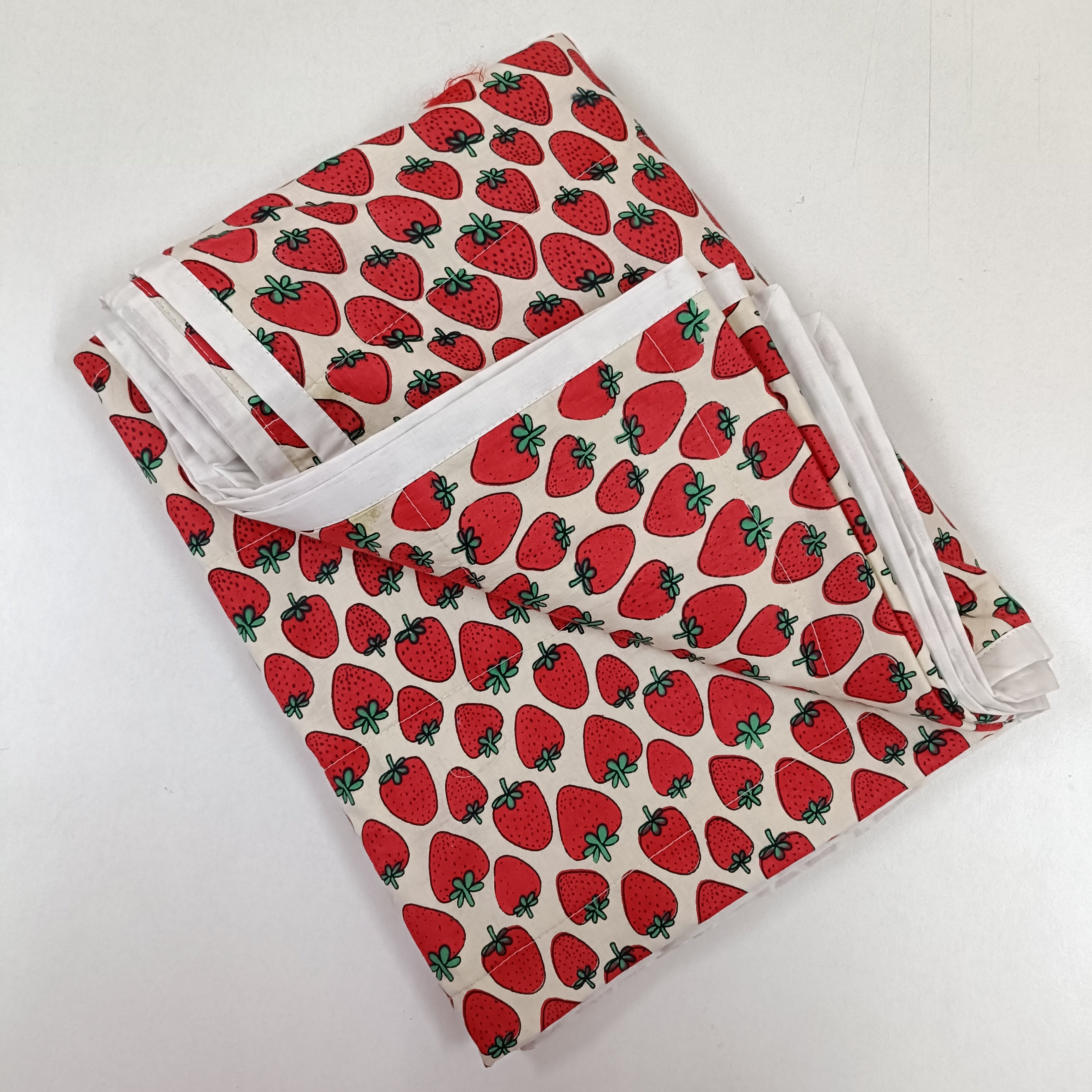 Jaipur Cotton Blanket | Red Strawberry