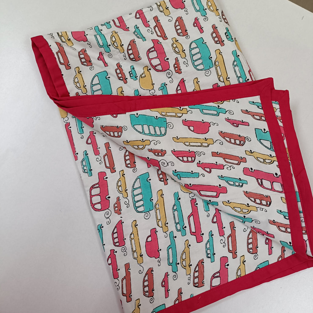 Jaipur Cotton Blanket |Pink Car