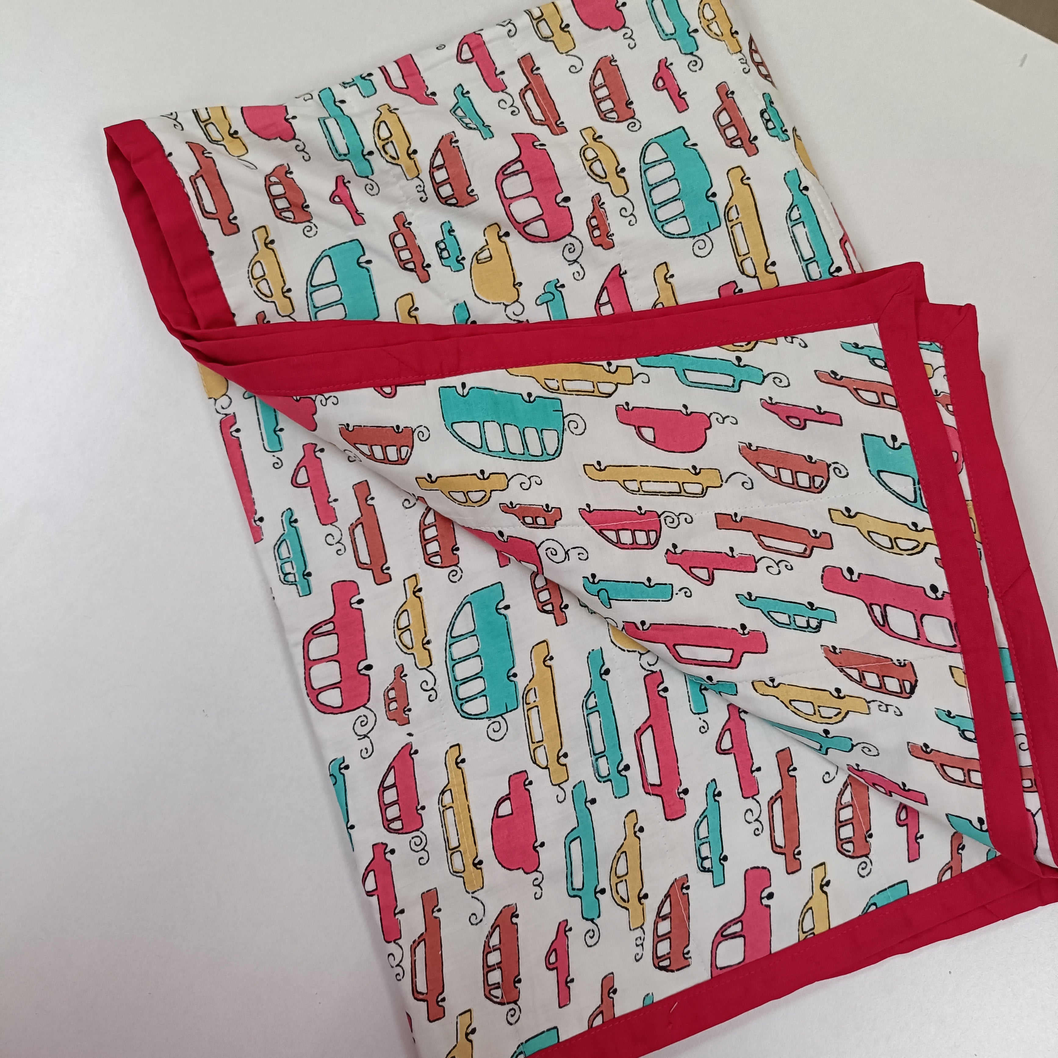 Jaipur Cotton Blanket |Pink Car