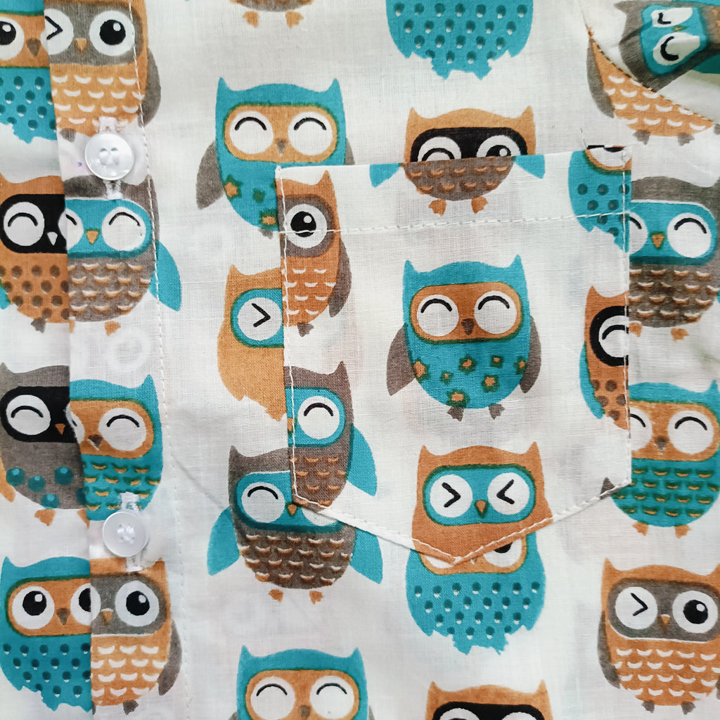 Cotton Shirt | Mint Owl