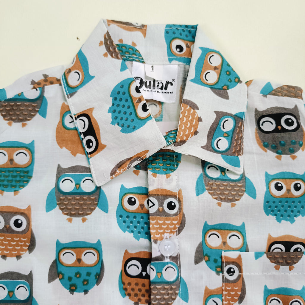 Cotton Shirt | Mint Owl