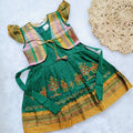 Ethnic dresses for baby girl | Kashida | Green & Green Zari & Assorted Base