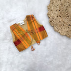 Ethnic dresses for baby girl | Kashida | Coffee Brown & Orange Zari & Assorted Base