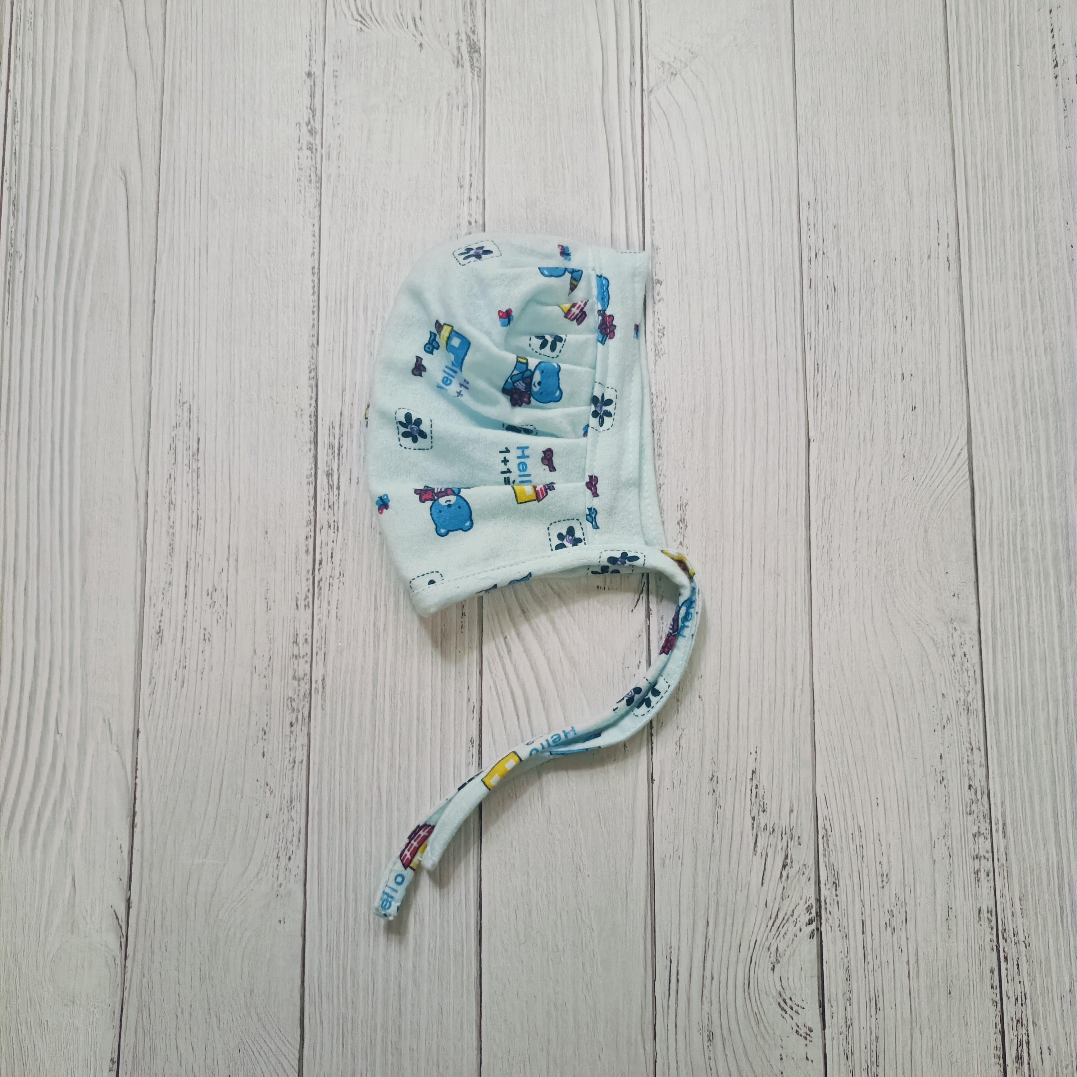 Flannel Bonnet Caps | Blue Hello Teddy