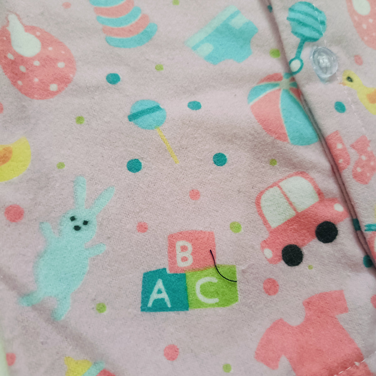 Flannel Front Open Jhabla | Pink Vehicle
