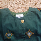 Ethnic wear Set for Boys | Kashida Dark Green | Shirt & Pant
