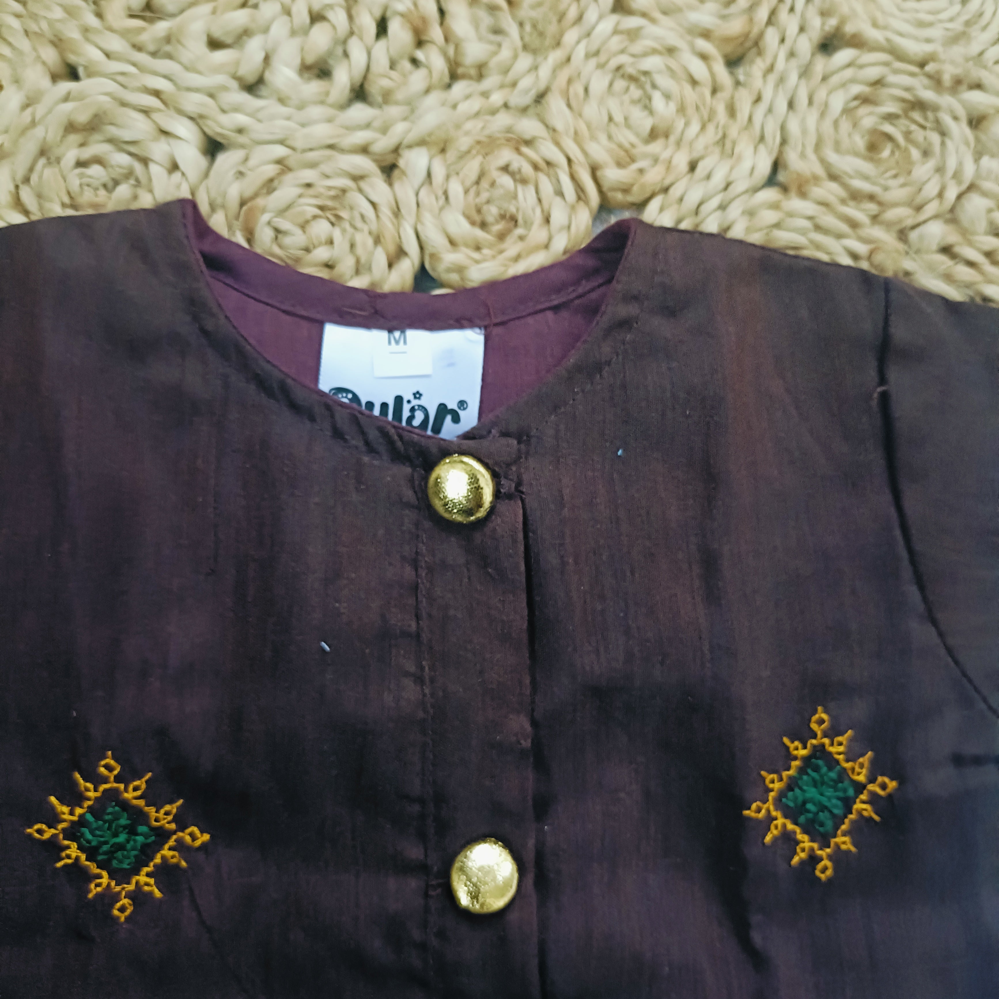 Ethnic wear Set for Boys | Kashida Coffee Brown | Shirt & Pant