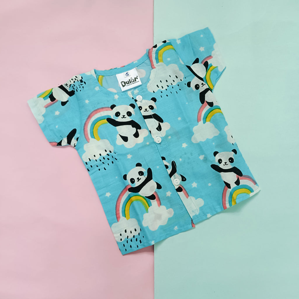 Cotton Front Open Jhabla | Panda, Dino, Grey Panda | Pack of 3