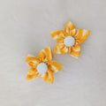 Lehariya Flower Hair Clip- Yellow