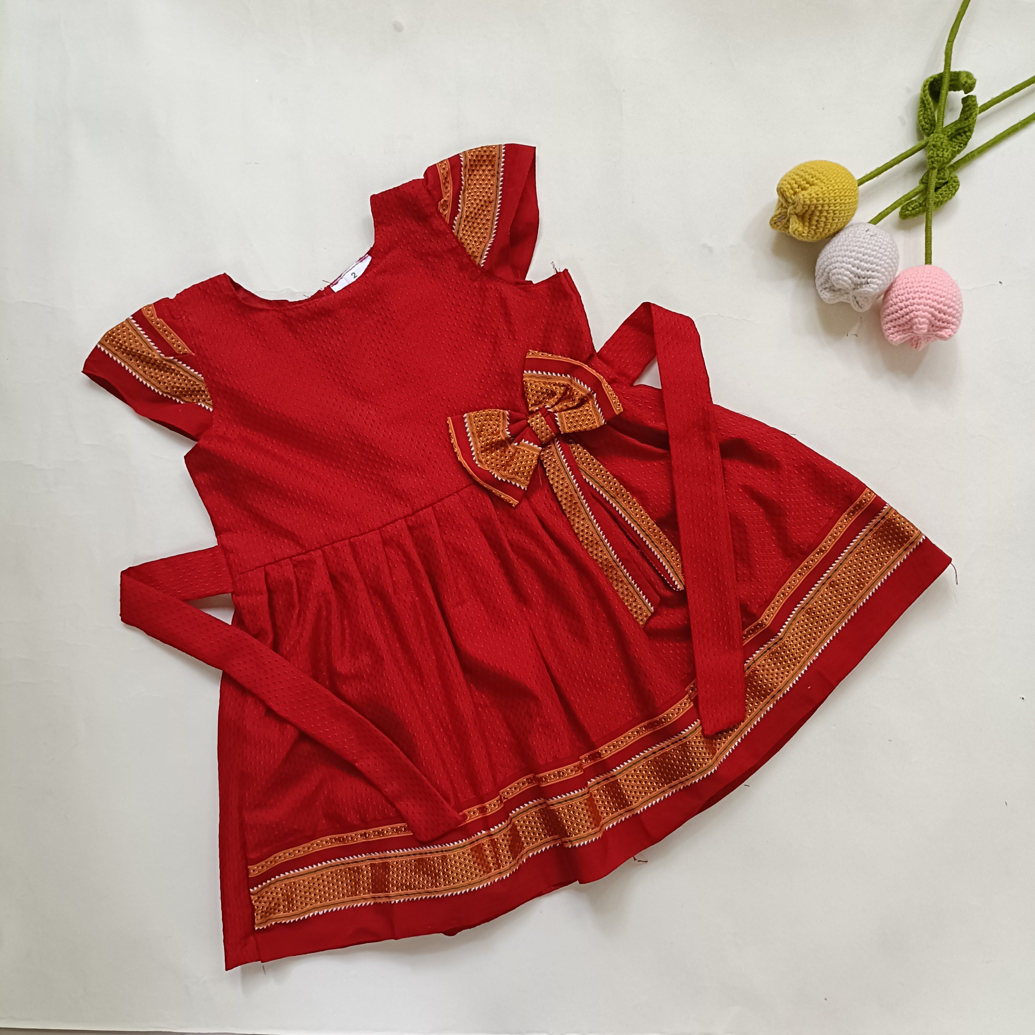 Ethnic dresses for baby girl | Khun Red | Bow