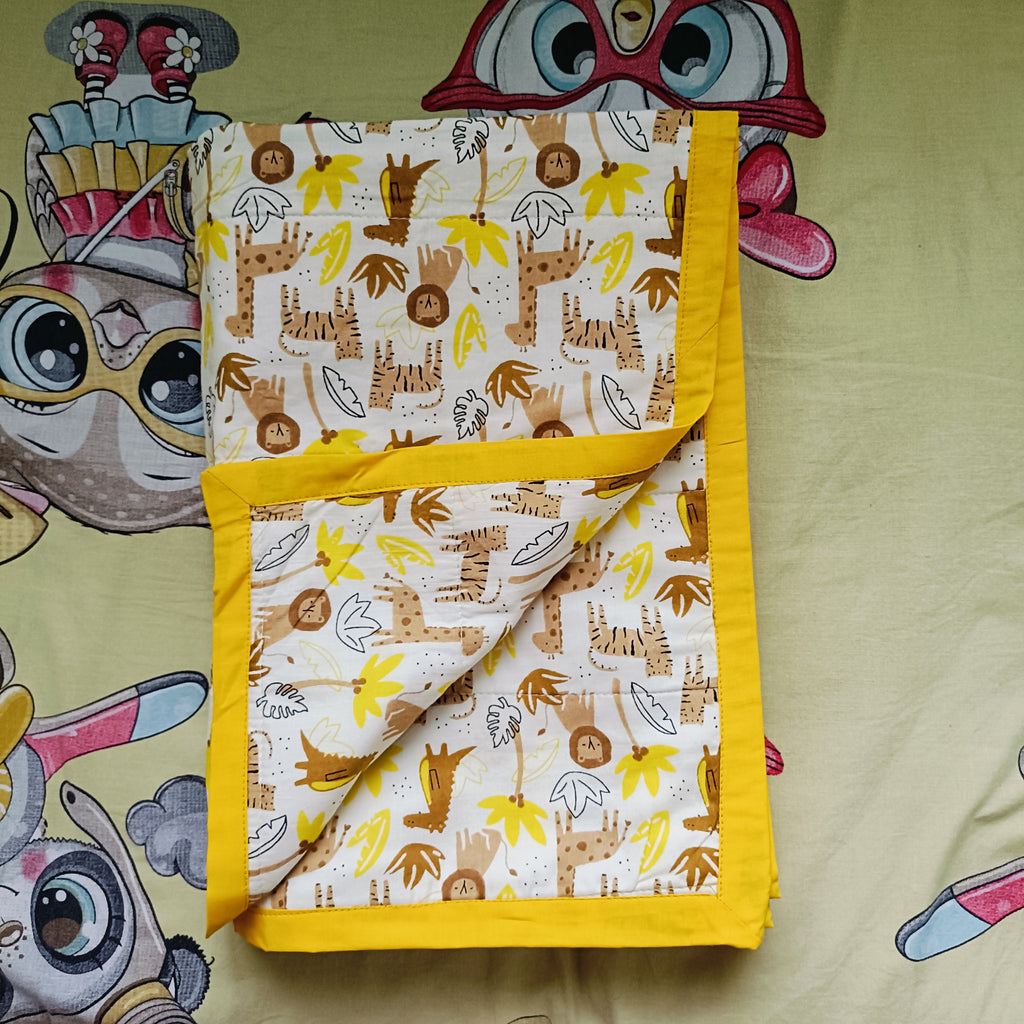 Jaipur Cotton Blanket | Cream Animal