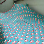 Jaipur Cotton Blanket | Sky Blue Elephant