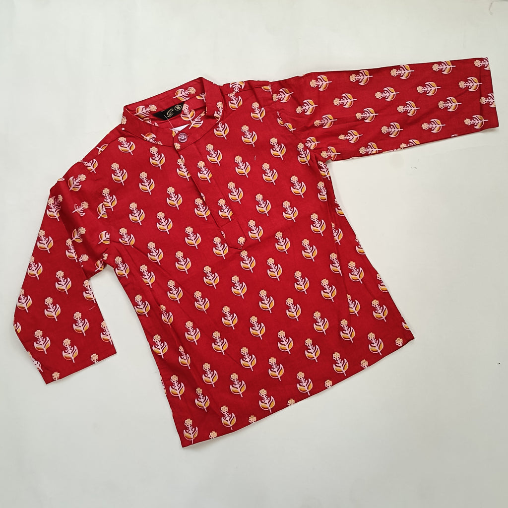 Kurta Pajama Set for Boys | Maroon Floral