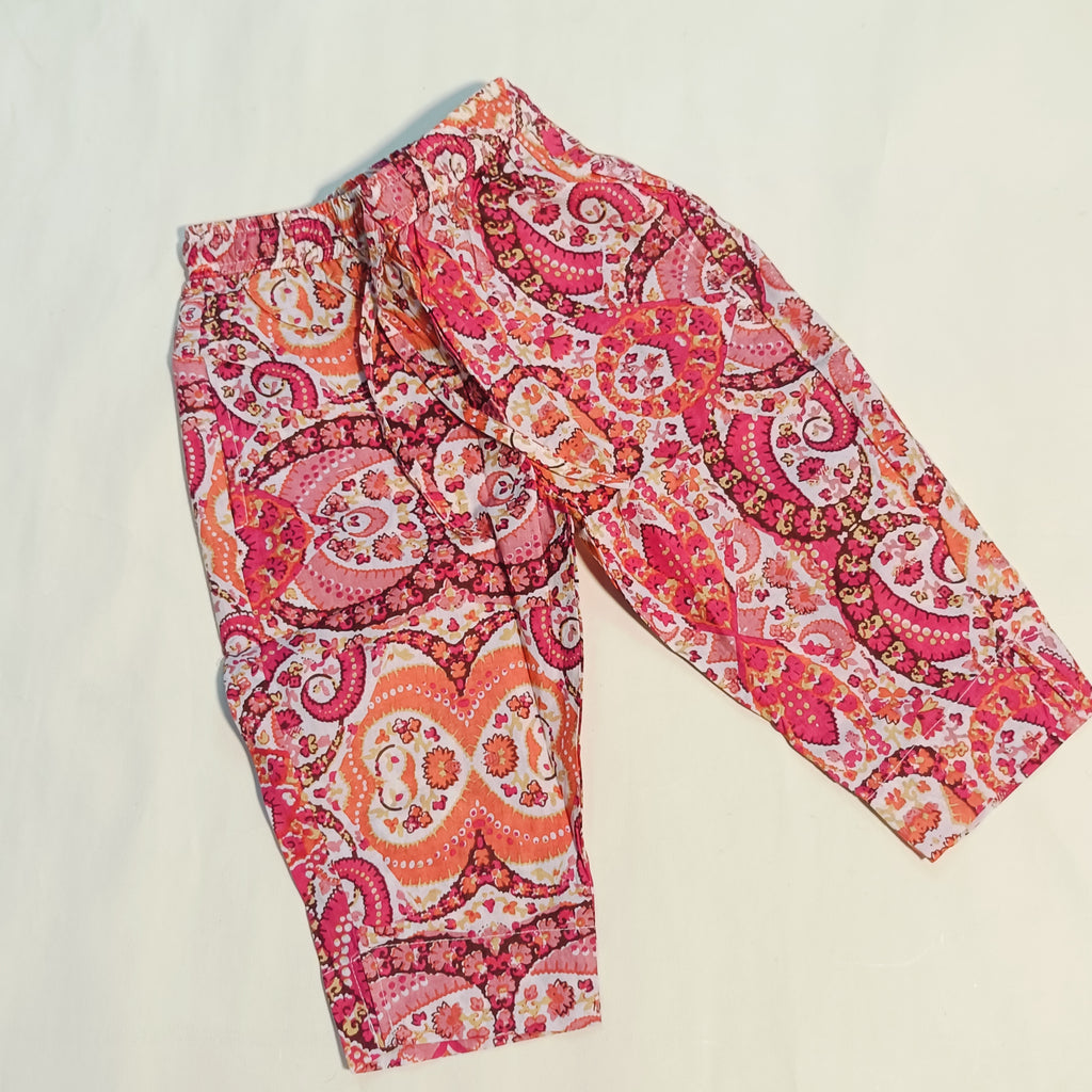 Kurta Set for Girls | Pink & Orange Flower