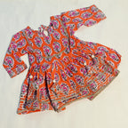 Kurta Set for Girls | Orange Floral