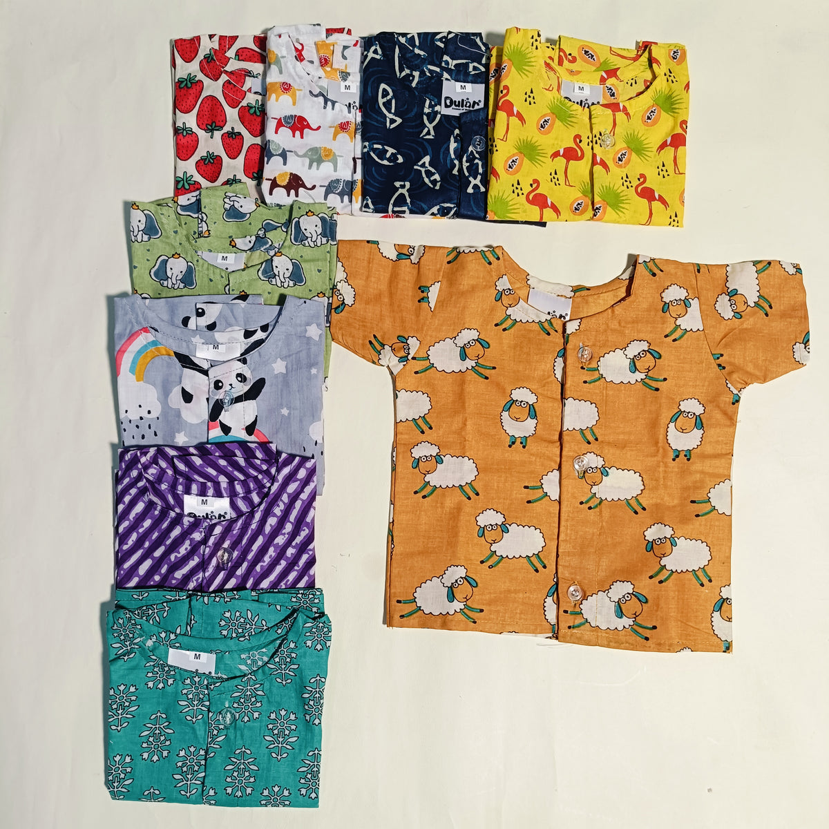 Cotton Front Open Jhabla | Assorted | Pack of 9