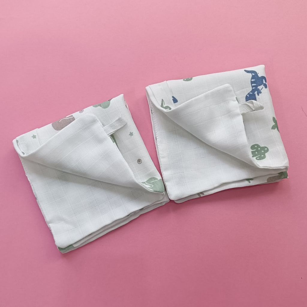 Muslin Cotton | Hanky | Dinosaur & Elephant | 3 Layered
