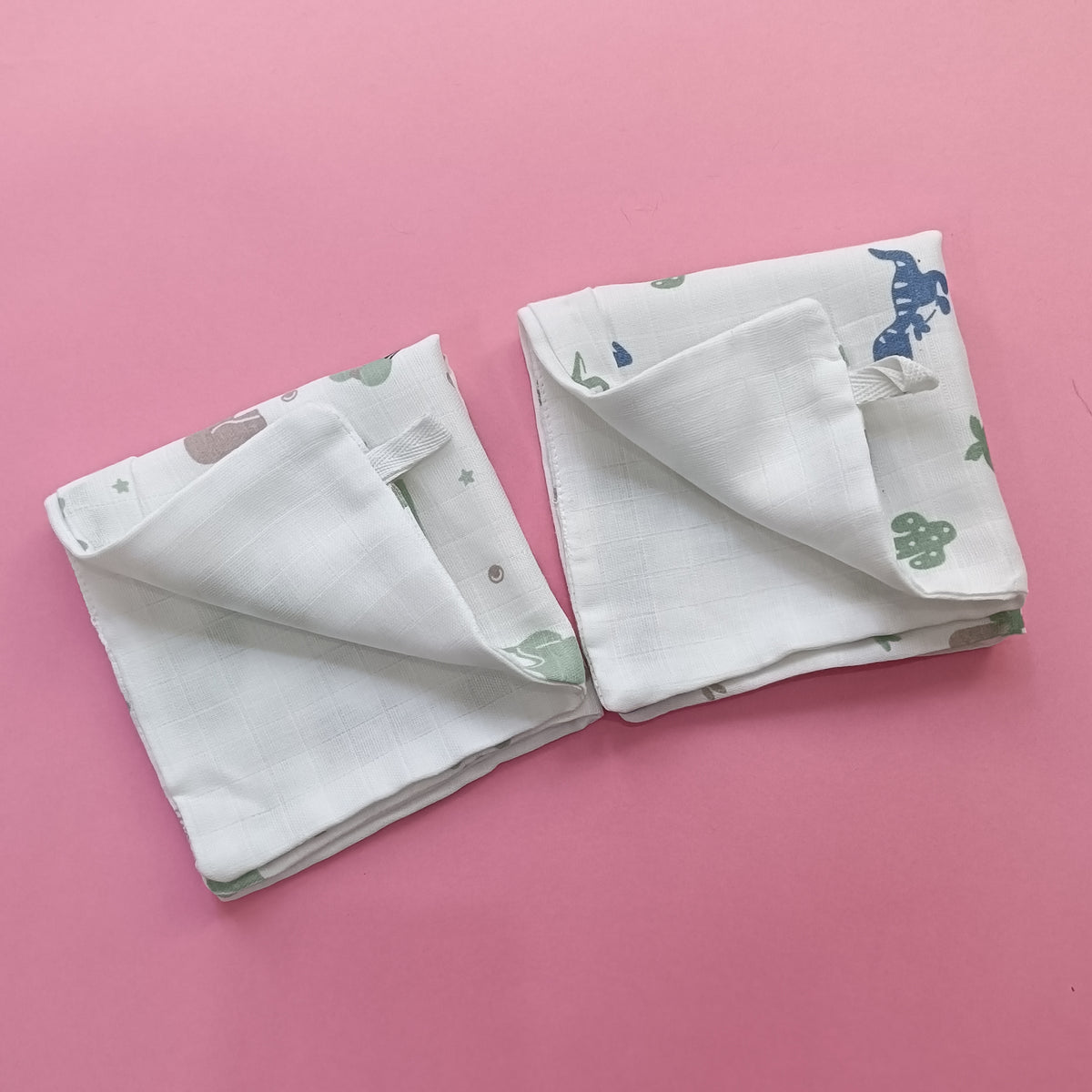 Muslin Cotton | Hanky | Dinosaur & Elephant | 3 Layered