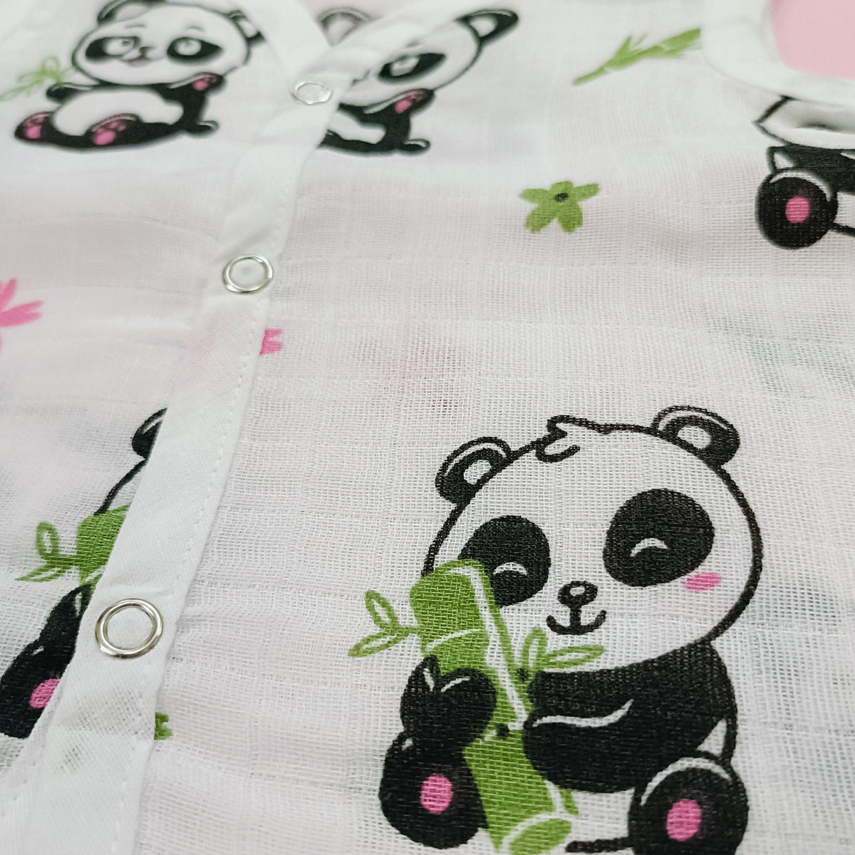 Muslin Front Open Jhabla | Panda & Dear (Pack of 2)